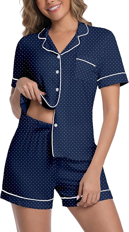 Women's Bamboo Cooling Pajama Set - Short Sleeve - 2 Piece