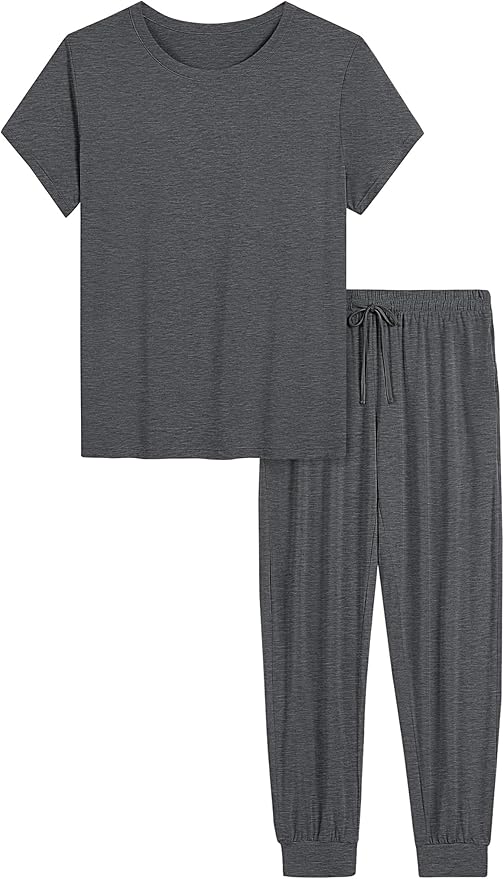 Women's Bamboo Pants Pajama Set - Short Sleeve - 2 Piece