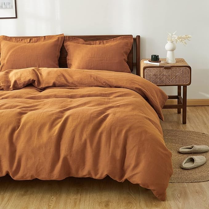 Linen Duvet Cover Set - Queen - 3 Piece