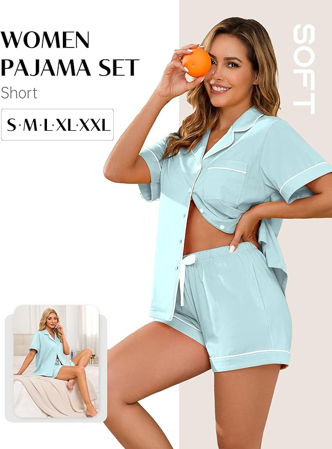 Women's Pajama Set - Short Sleeve - 2 Piece