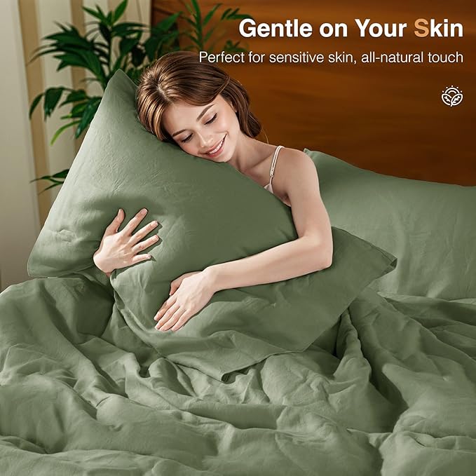 Linen Duvet Cover Set - Queen - 3 Piece