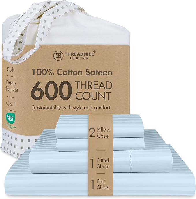 100% Cotton Cooling Bed Sheet Set - King - 4 Piece