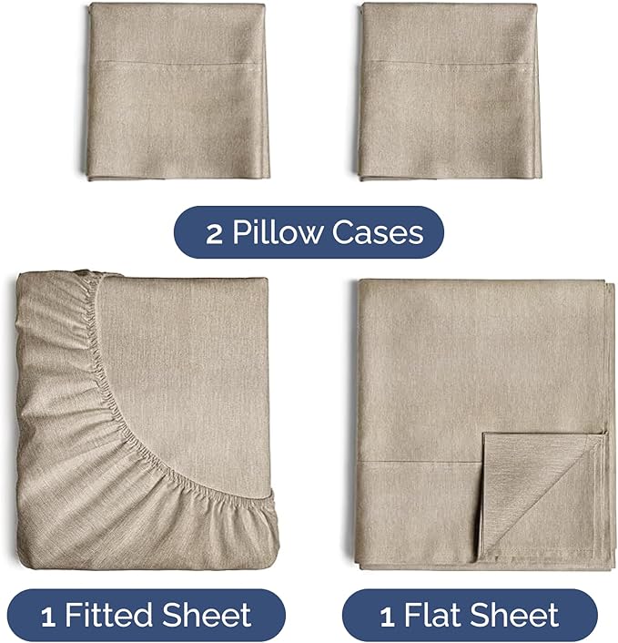 Cooling Bed Sheet Set - Twin - 16 in Deep Pocket - 4 Piece