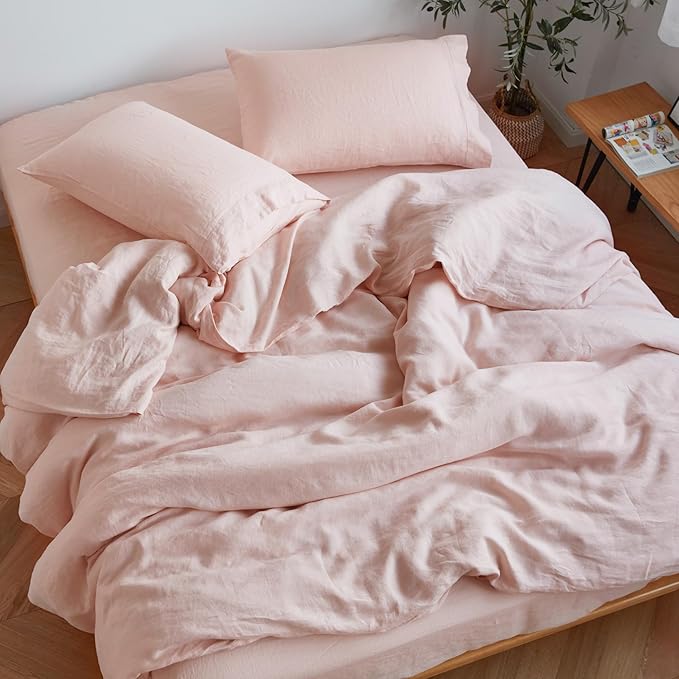 Linen Cooling Bed Sheet Set - Queen - 4 Piece