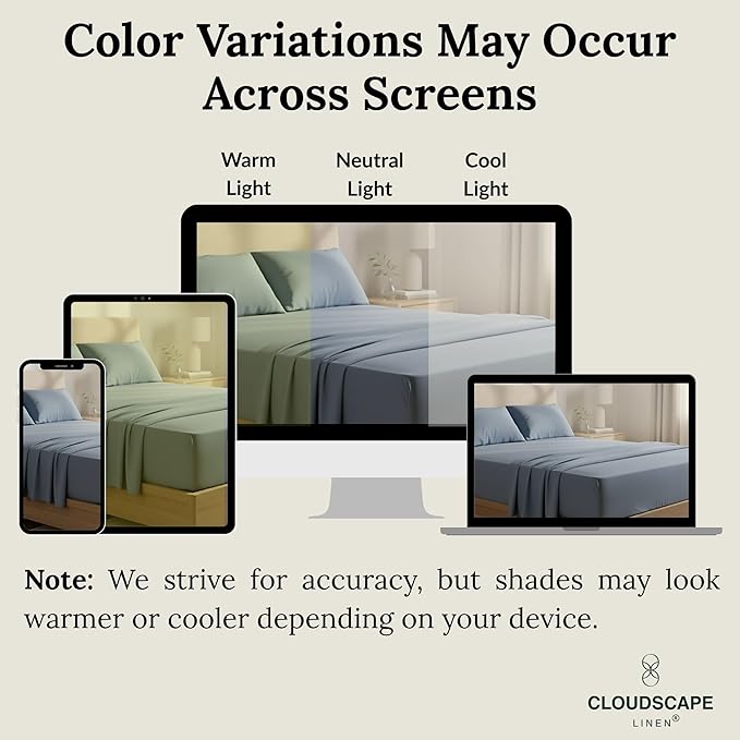 Linen Bed Sheet Set - King - 4 Piece