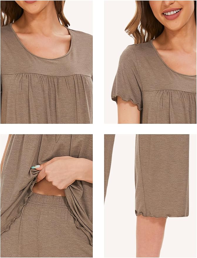 Bamboo Capri Pajama Set - Short Sleeve - 2 Piece