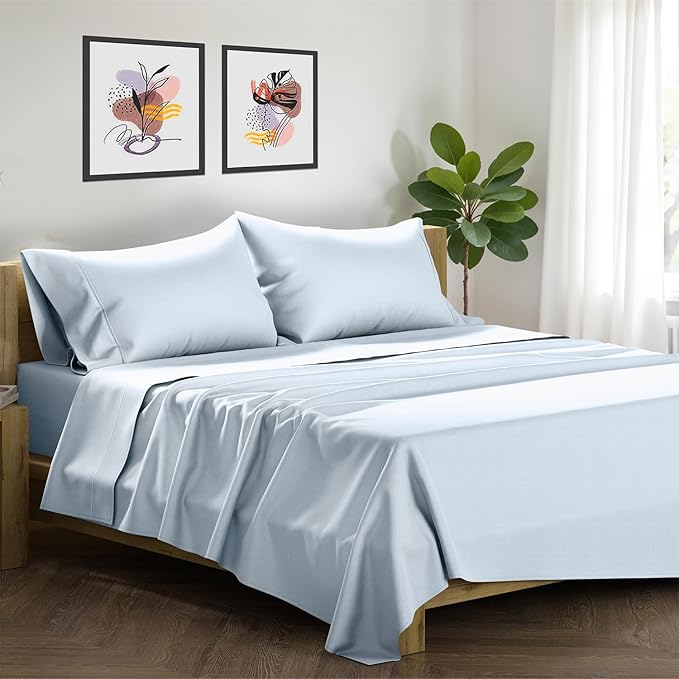 Linen Cooling Bed Sheet Set - King - 17 in Deep Pocket - 4 Piece