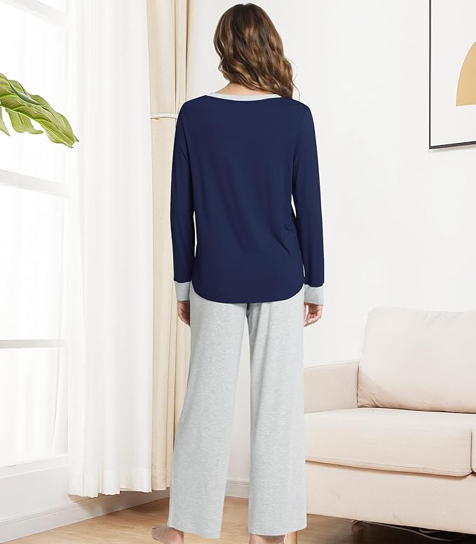 Women's Bamboo Pants Pajama Set - Long Sleeve - 2 Piece