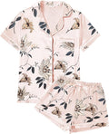 Satin Pajama Set - Short Sleeve - 4 Piece