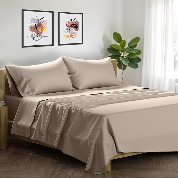 Linen Cooling Bed Sheet Set - King - 4 Piece