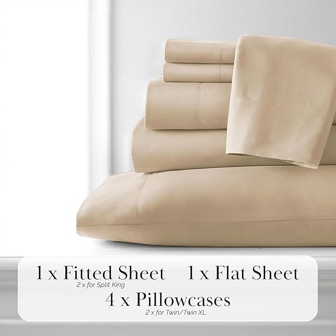 Bed Sheet Set - Split King - 7 Piece