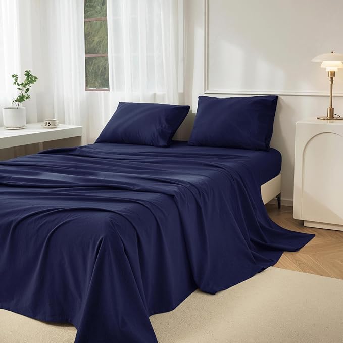 Linen Bed Sheet Set - Full - 4 Piece