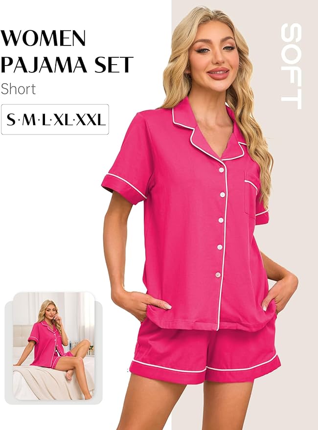 Women's Pajama Set - Short Sleeve - 2 Piece