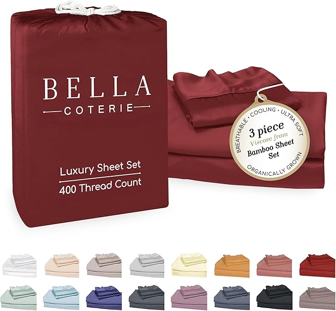 Bamboo Cooling Bed Sheet Set - Twin XL - 18 in Deep Pocket