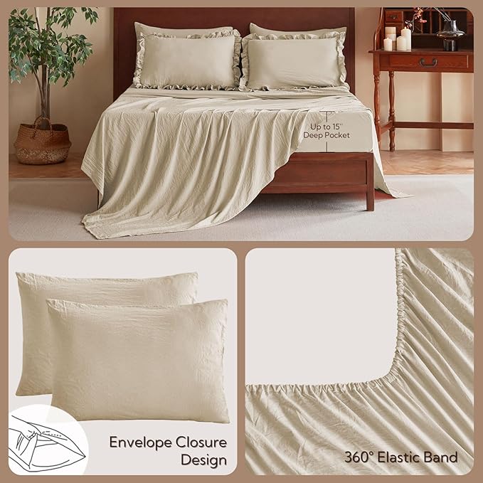 Linen Comforter Set - Full - 7 Piece