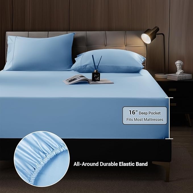 Bamboo Cooling Bed Sheet Set - King - 4 Piece