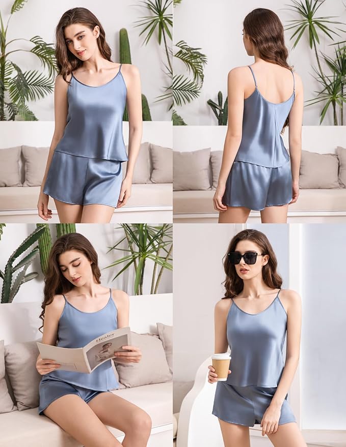 Women's Mulberry Silk Shorts Pajama Set - 2 Piece