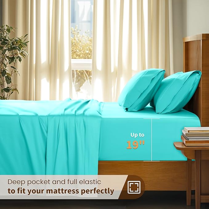 100% Cotton Bed Sheet Set - King - 4 Piece