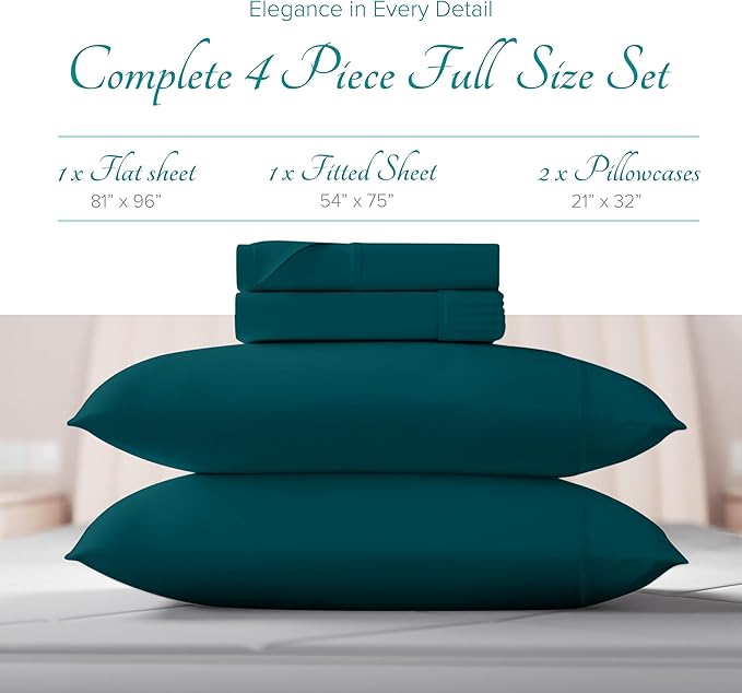Linen Cooling Bed Sheet Set - Full - 16 in Deep Pocket - 4 Piece