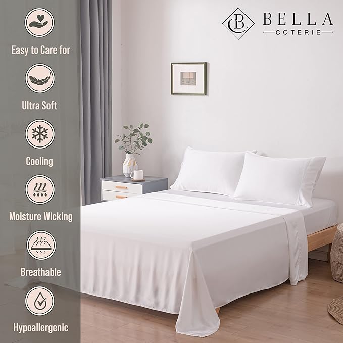 Bamboo Cooling Bed Sheet Set - Full - 18 in Deep Pocket
