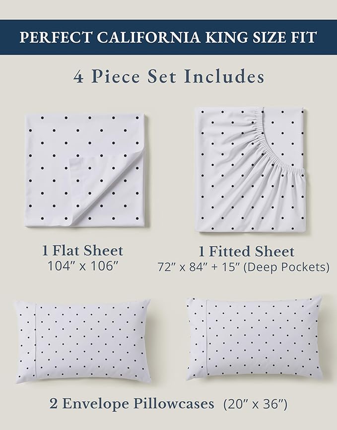 Linen Cooling Bed Sheet Set - California King - 4 Piece