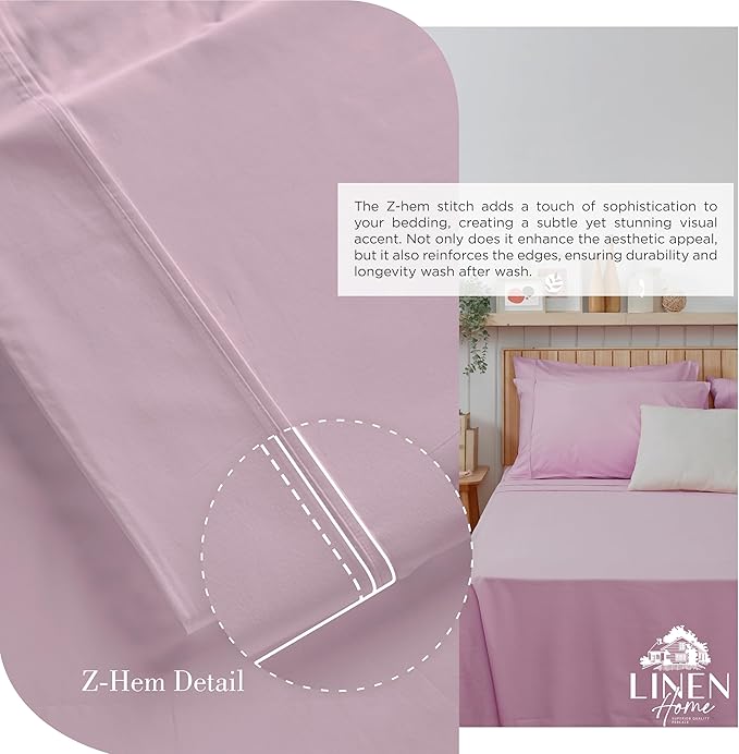100% Cotton Bed Sheet Set - King - 4 Piece