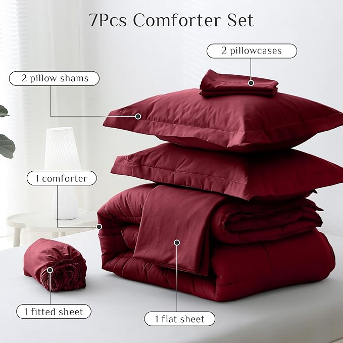Down Alternative Comforter Set - California King - 7 Piece