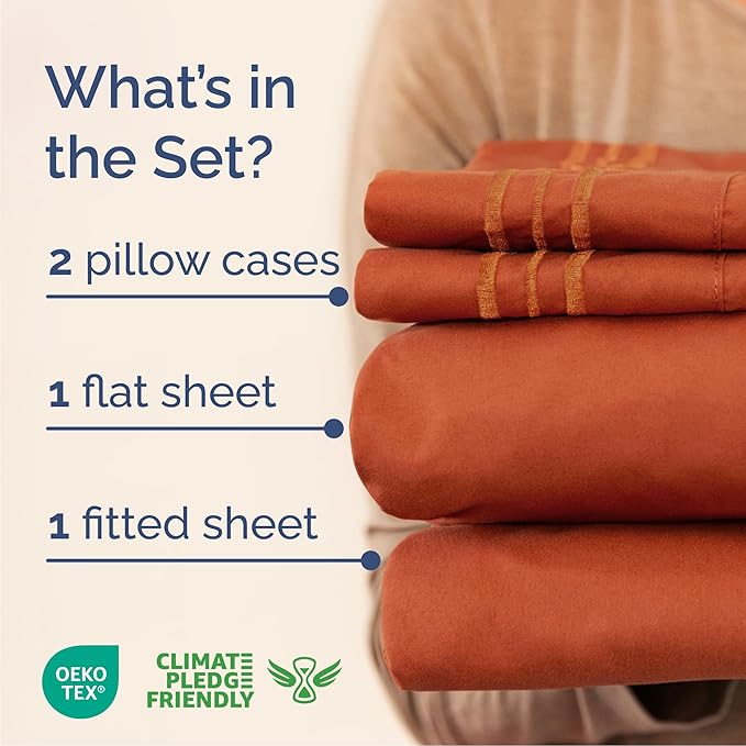 Cooling Bed Sheet Set - Queen - 4 Piece