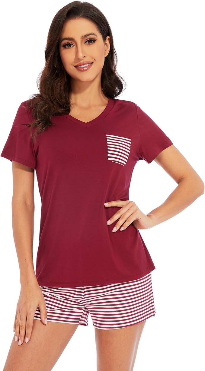 Bamboo Cooling Shorts Pajama Set - Short Sleeve - 2 Piece