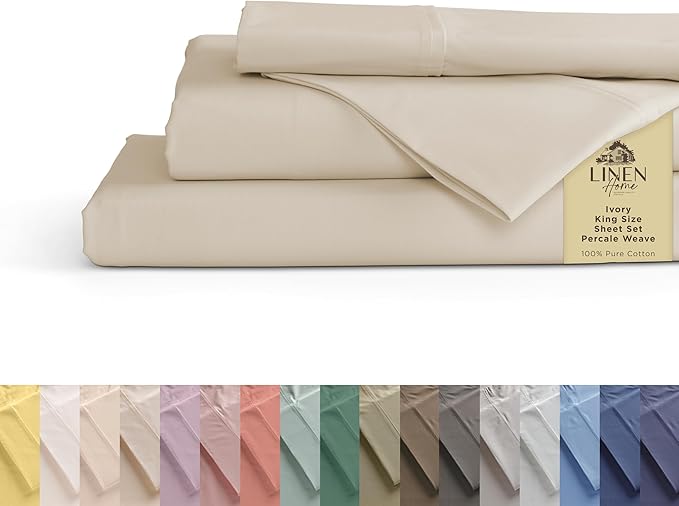 100% Cotton Bed Sheet Set - King - 4 Piece