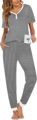 Women's Pants Pajama Set - Short Sleeve - 2 Piece