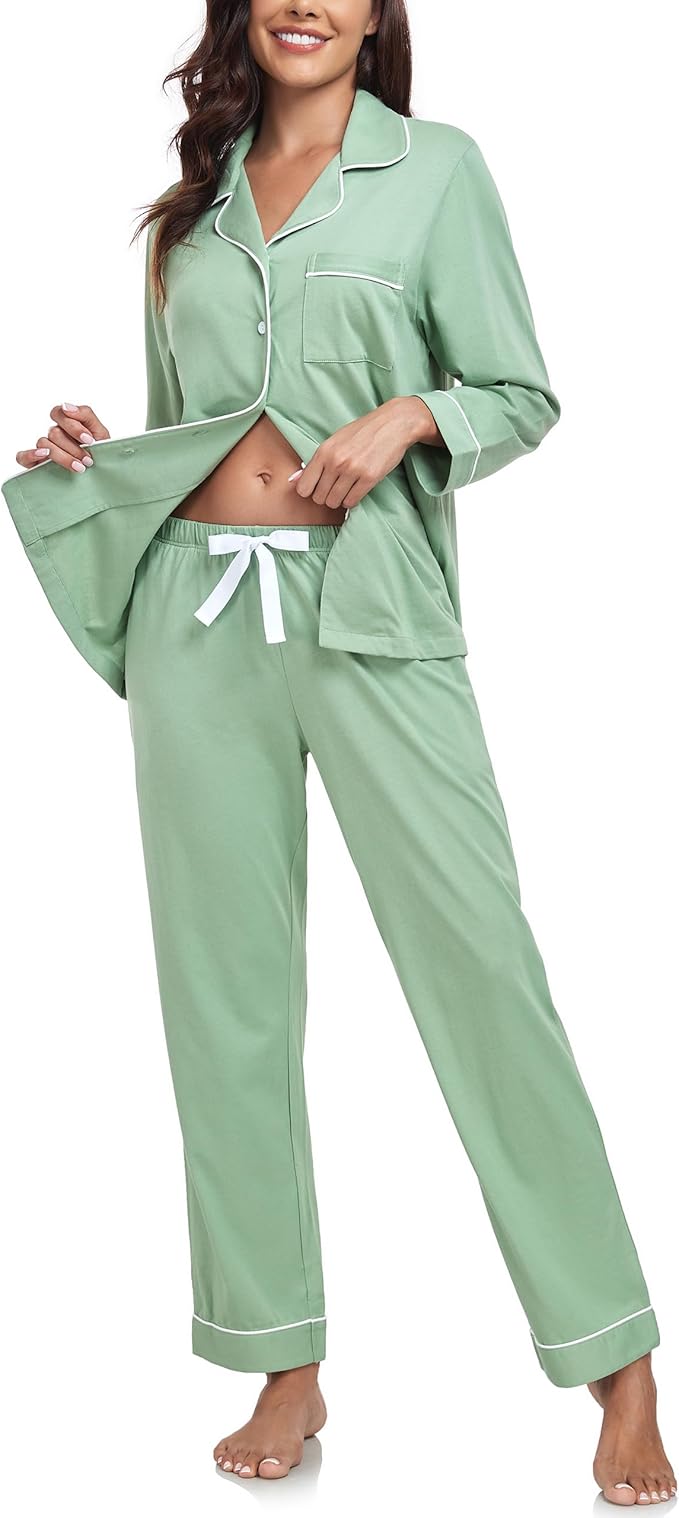 Women's 100% Cotton Pajama Set - Long Sleeve - 2 Piece