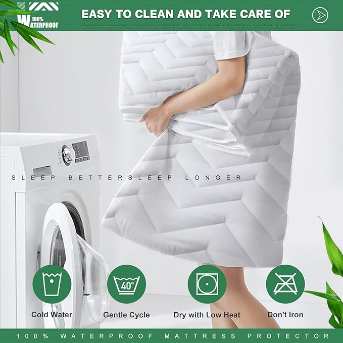 Bamboo Waterproof Mattress Pad - King