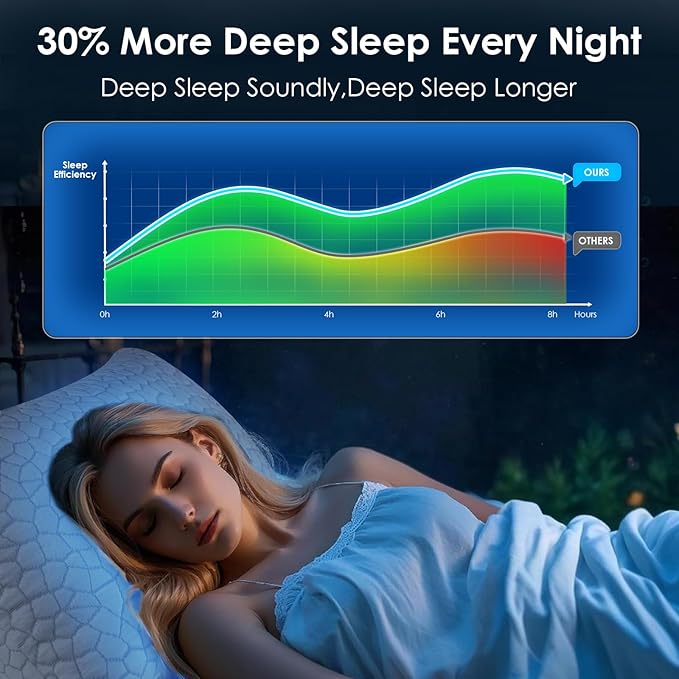 Memory Foam Cooling Bed Pillow - King - 2 Piece