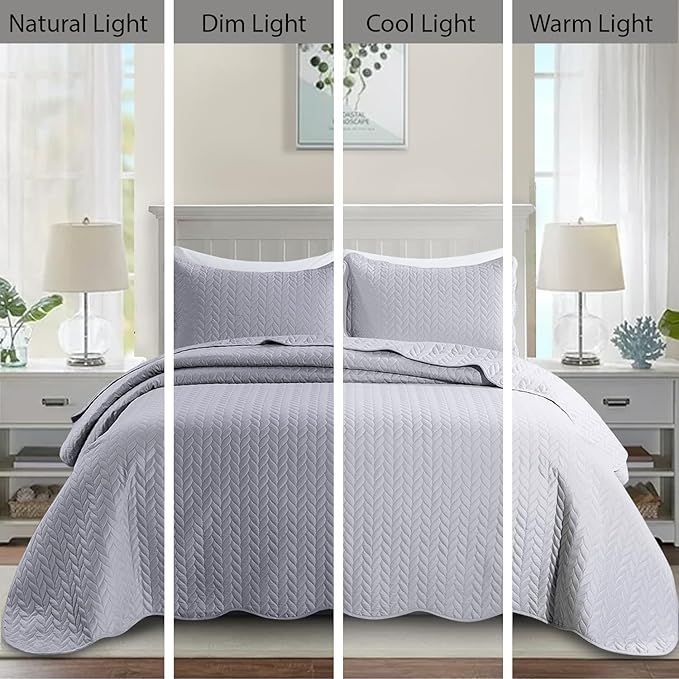 Microfiber Quilt Set - California King - 3 Piece