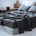 Linen Bed Sheet Set - King - 4 Piece