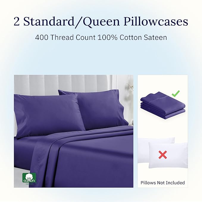 100% Cotton Pillowcase Set - Queen - 2 Piece