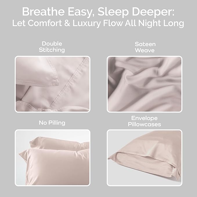 Bamboo Cooling Pillowcase Set - King - 2 Piece