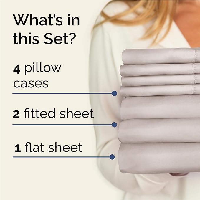 Cooling Bed Sheet Set - Split King - 16 in Deep Pocket - 7 Piece