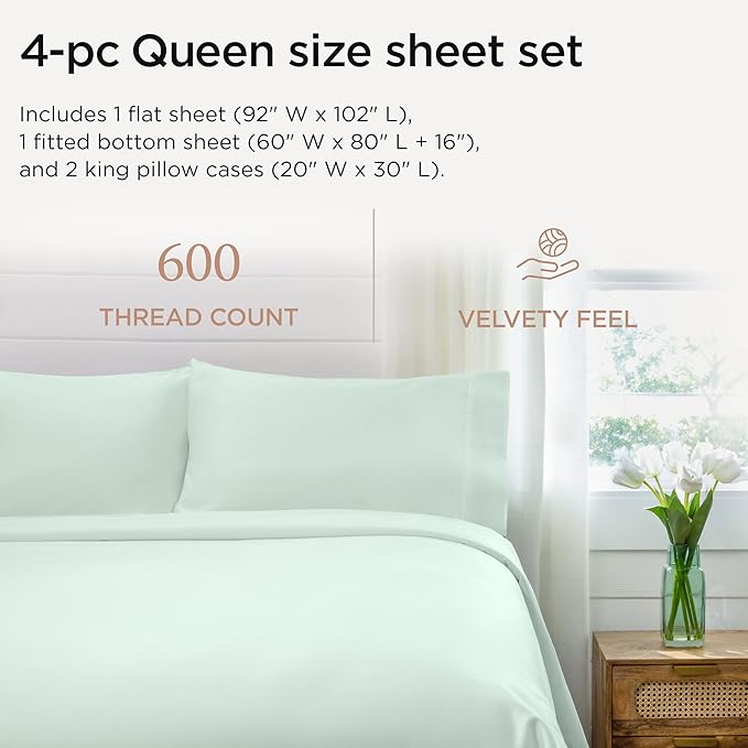 Cooling Bed Sheet Set - Queen - 4 Piece