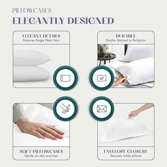Linen Cooling Pillowcase Set - Queen - 2 Piece