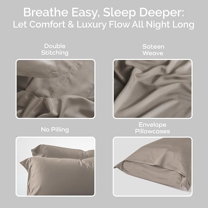 Bamboo Cooling Pillowcase Set - Queen - 2 Piece