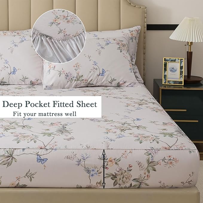 100% Cotton Bed Sheet Set - Full - 4 Piece