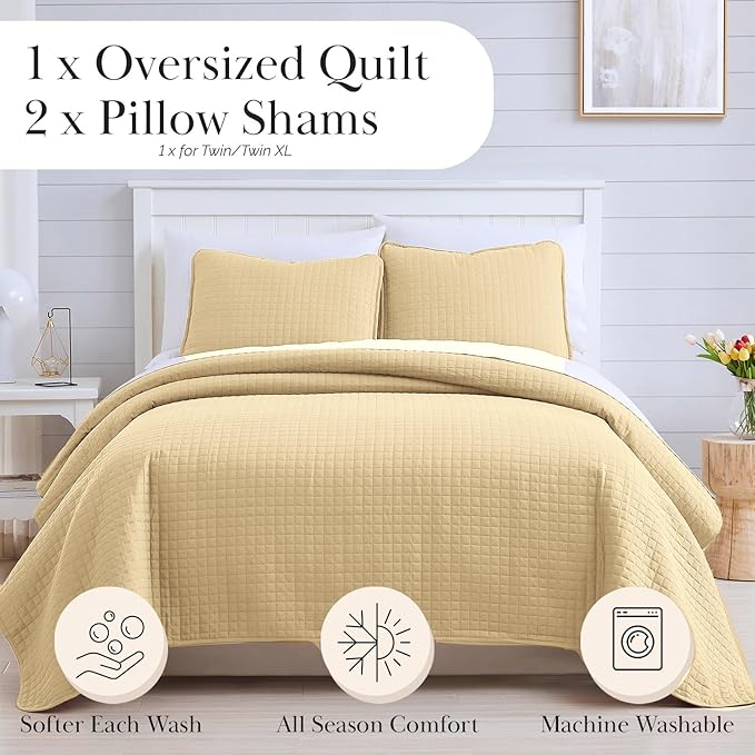 Microfiber Quilt Set - Twin XL