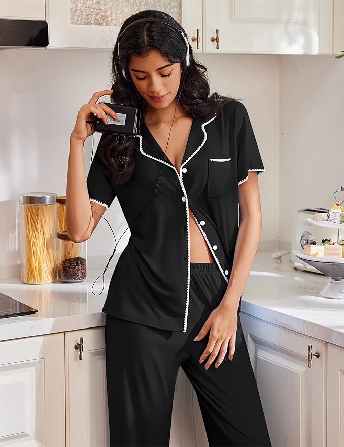 Women's Pajama Set - Short Sleeve - 2 Piece