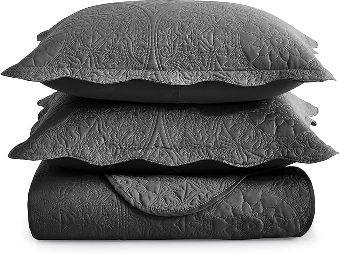Microfiber Quilt Set - King - 3 Piece