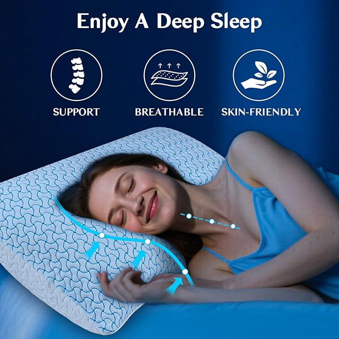 Memory Foam Cooling Bed Pillow - Queen