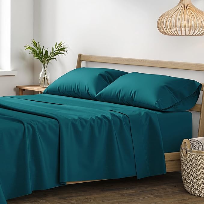 Linen Cooling Bed Sheet Set - Queen - 17 in Deep Pocket - 4 Piece
