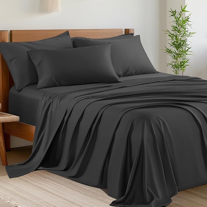 Bamboo Cooling Bed Sheet Set - Queen - 6 Piece
