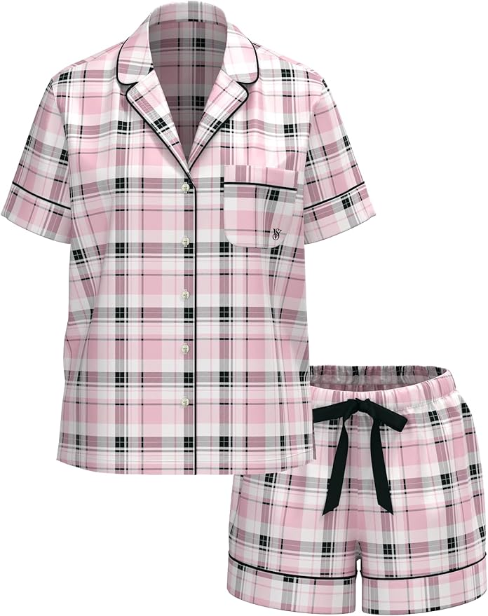 Women's Flannel Pajama Set - Short Sleeve - 2 Piece